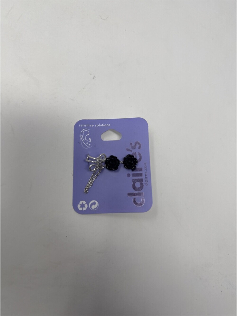 Claire’s Sensitive Solutions Black Rose Earring